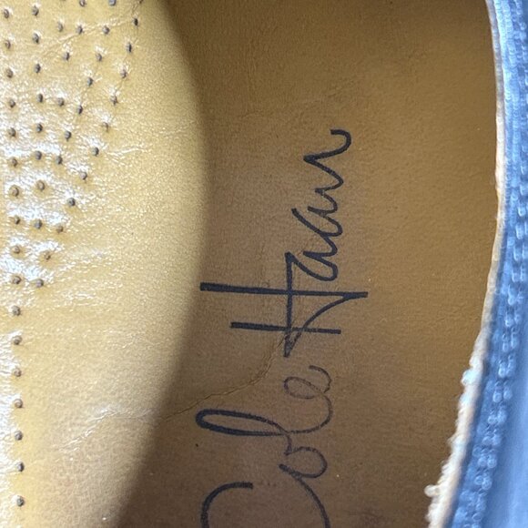 Cole Haan Eaton Mens Size 12 M Dress Shoes Leather Oxford Black Apron Square Toe - Picture 10 of 11